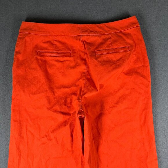 Ann Taylor Factory Womens 10 Orange Wide Leg Crop Casual Dress Pants Flat Front - Picture 10 of 11
